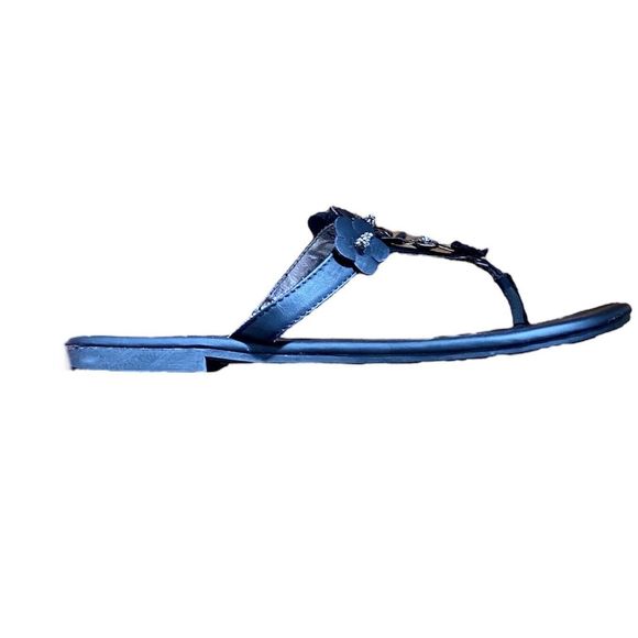 Women's Candie's Sandals Black Size 5 - 6 Flower Flats Flipflops No heel Fancy - Picture 7 of 8